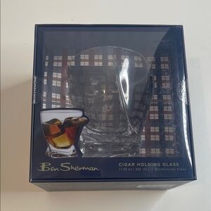 Ben Sherman Whiskey Glass with Cigar Rest - Clear